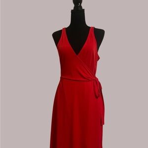 Red Midi Dress with Elegant Design and Comfortable Fit by Express